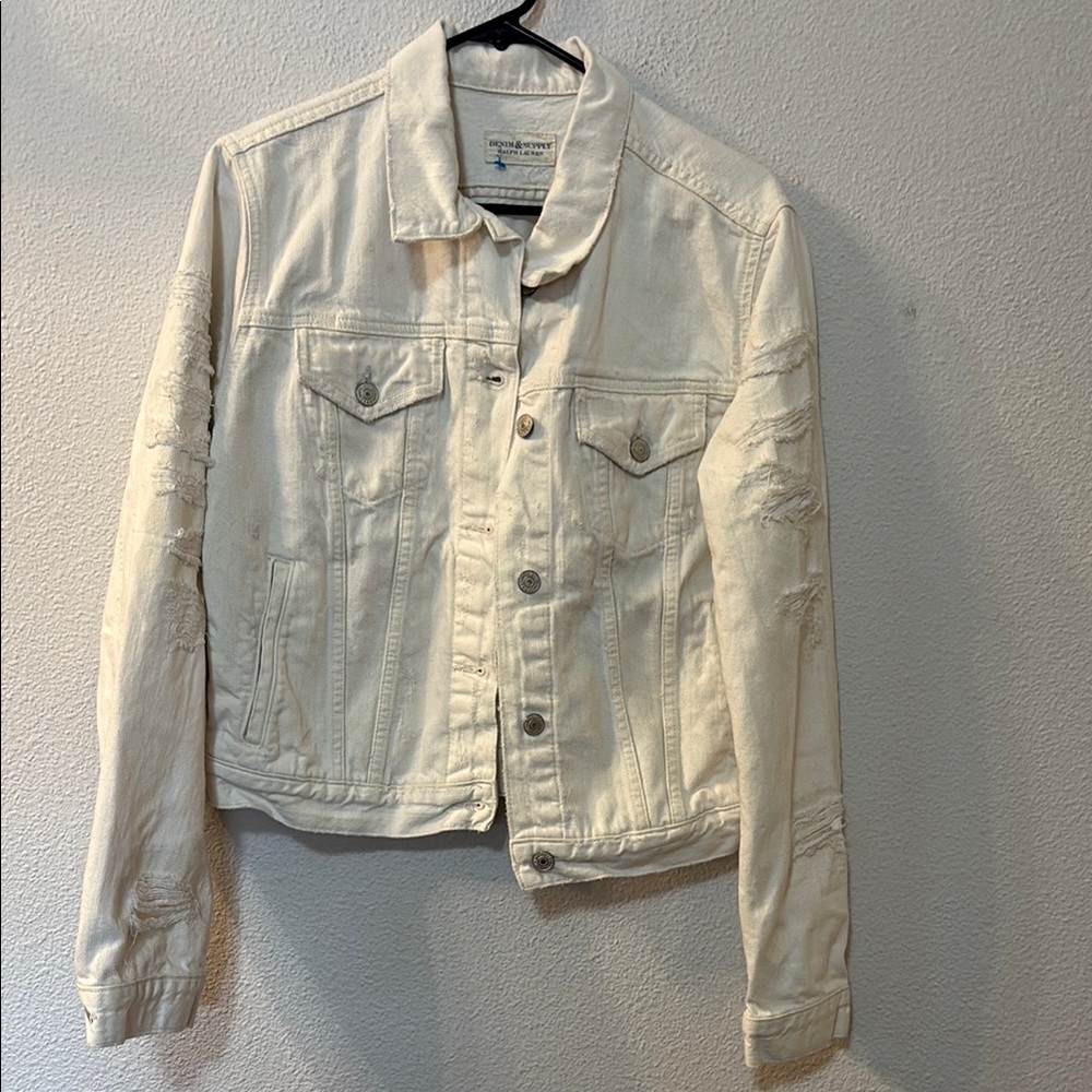 Ralph Lauren Denim & Supply Cream Lightweight Denim Jacket